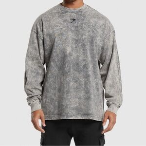 Gray Acid Wash Long Sleeve Shirt